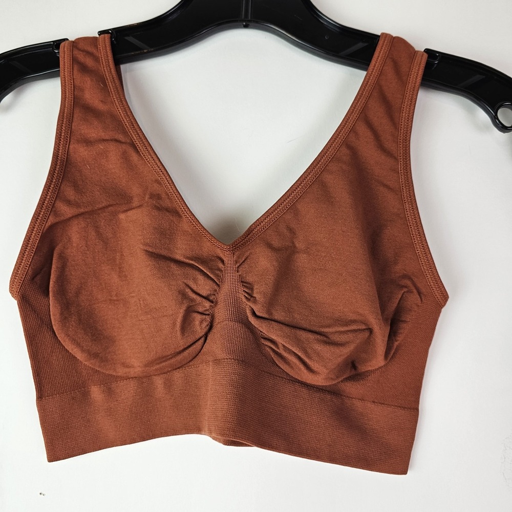 Rhonda Shear Seamless Original Ahh Comfort Bra New NWOT Small Wireless Brown